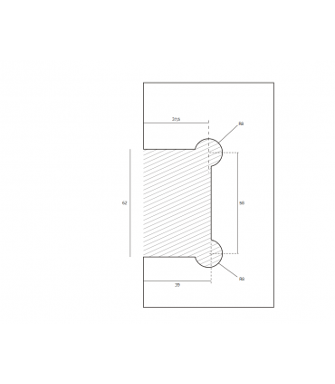 Charnière centrée pour porte de douche en verre