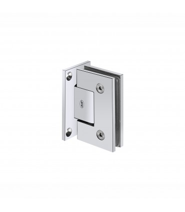 Charnière centrée pour porte de douche en verre