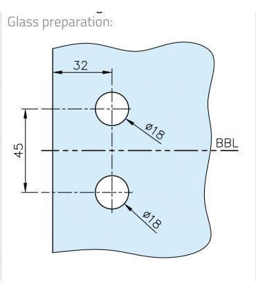 Charnière de porte en verre, ajustable Wilma