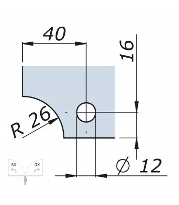 Set de deux charnières horizontales pour porte de vitrine en verre