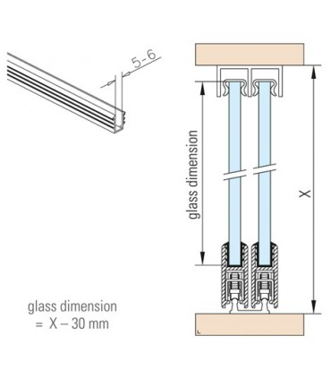 Joint de porte de vitrine en verre coulissante