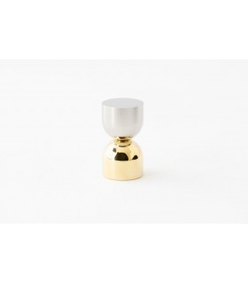 base doré brillant - tête inox satiné base doré brillant - tête inox satiné