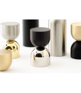 base inox brillant - tête noir mat base inox brillant - tête noir mat