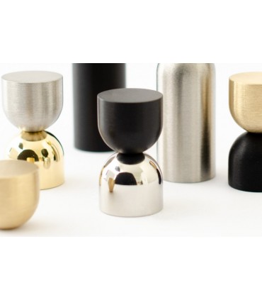 base inox brillant - tête noir mat