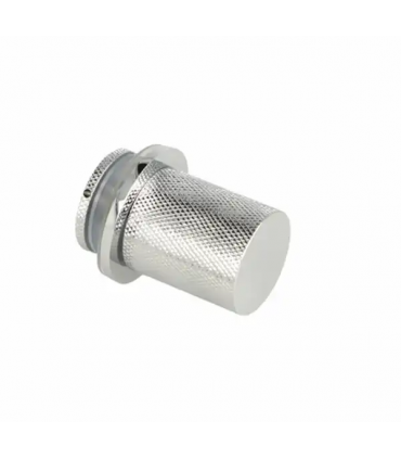 Poignée bouton avec moletage série Turin pour porte en verre