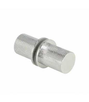 Poignée bouton avec moletage série Turin pour porte en verre