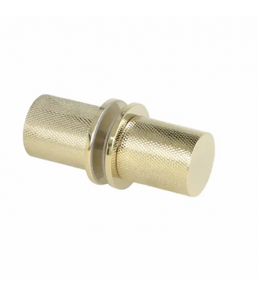 Poignée bouton avec moletage série Turin pour porte en verre