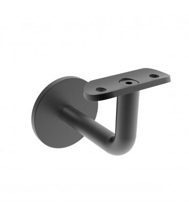 Support mural inox PVD noir pour main courante sur platine plate