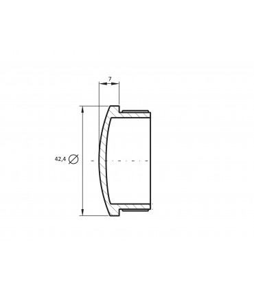 Bouchons inox PVD noir à frapper pour tube Ø 42.4 x 2 mm