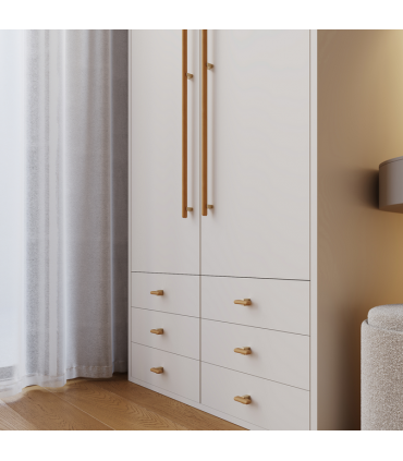 Poignée et bouton série MATCH finition bois et métal