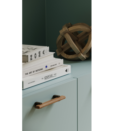 Poignée et bouton série MATCH finition bois et métal