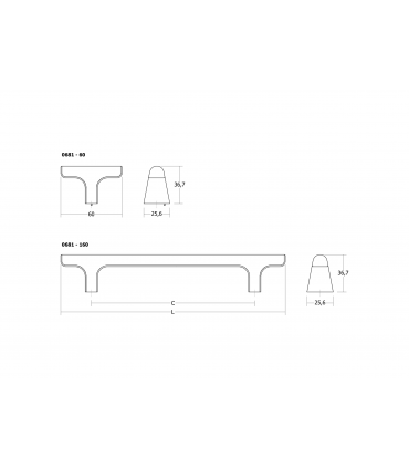 Poignée ligne HINOKI Wood en bois naturel