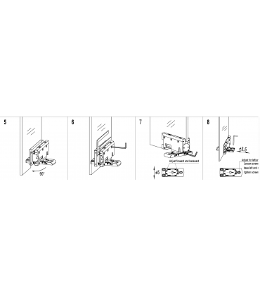 Charniere de sol série JUMP III pour porte double action en verre