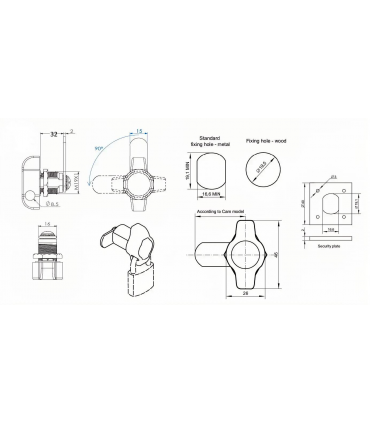 Serrure à came, verrouillable avec cadenas