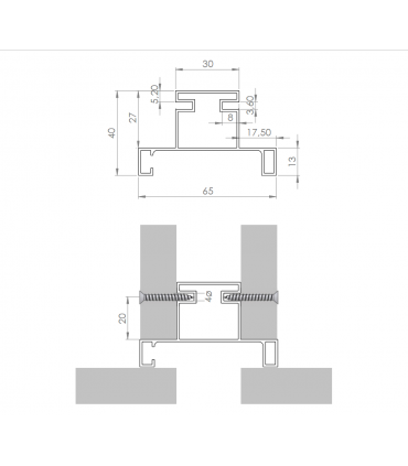 Profil de connexion vertical Gola Domen 756 par SC herrajes