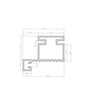 Profil de connexion vertical Gola NIMES 759V1 par SC herrajes