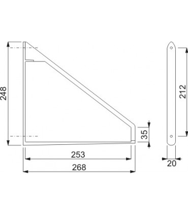 Support d'étagère série VELA technique