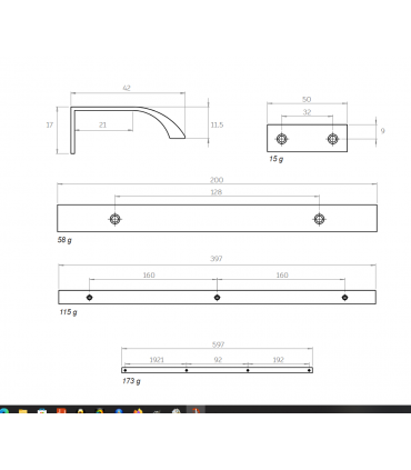 Poignée tirette série Alpha 849 par SC herrajes