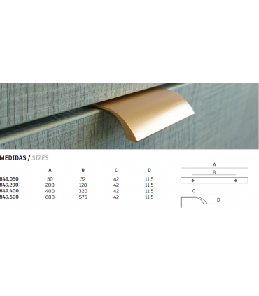 Poignée tirette série Alpha 849 par SC herrajes
