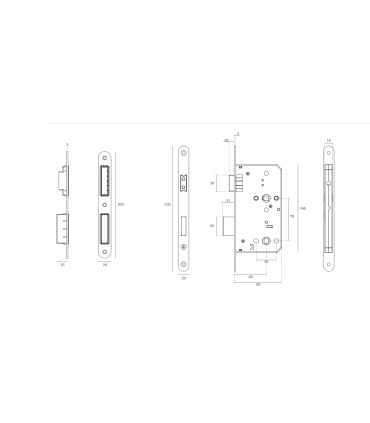 Serrure magnétique, verrouillage avec rosace à condamnation