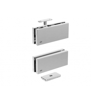 Kit pivot hydraulique W200 SYSTEM pour porte double action en verre poids maxi 200 kg