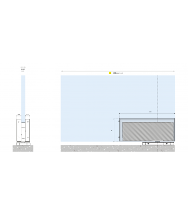 Kit pivot hydraulique W200 SYSTEM pour porte double action en verre poids maxi 200 kg