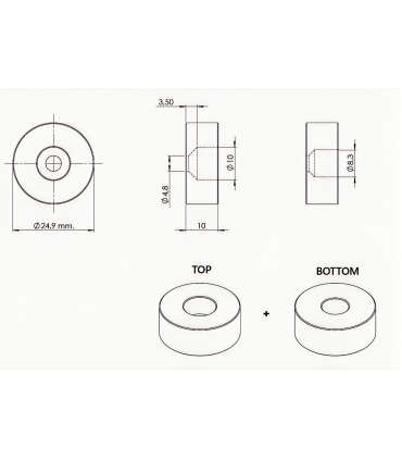 Douille sol / plafond pour pivot avec doigt rétractable