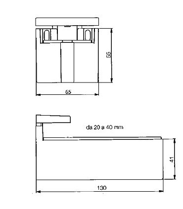 Support d'étagère série MAF-5 ép.20/40 mm