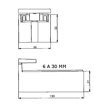 Support d'étagère série MAF-5 ép.6/30 mm