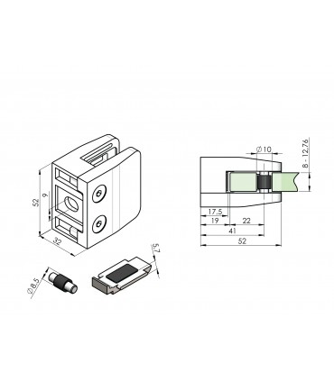 Pince a verre à talon plat - modèle 26 - Inox aisi 316