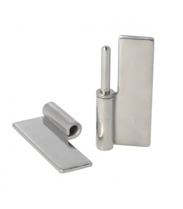 Charnière en inox montage verre sur verre à coller