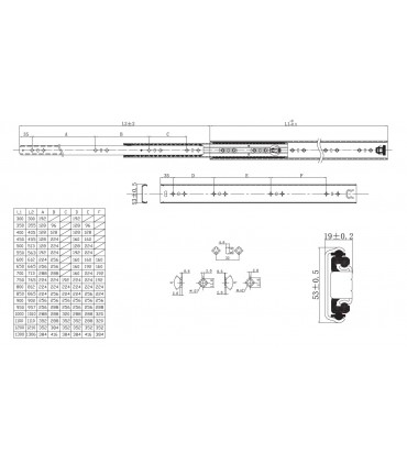 Coulisse de tiroir HDS300