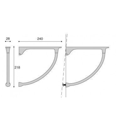 Support d'étagère série ARCH technique