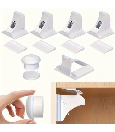 Set de 4 serrures magnétiques pour porte de placard ou tiroir