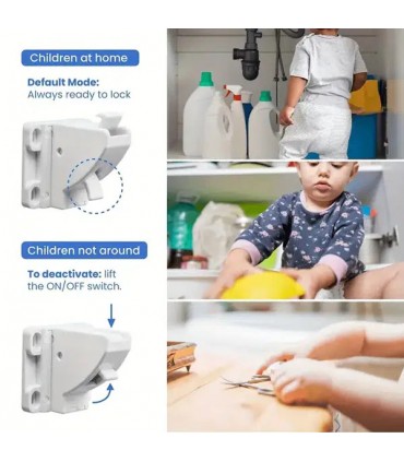 Set de 4 serrures magnétiques pour porte de placard ou tiroir