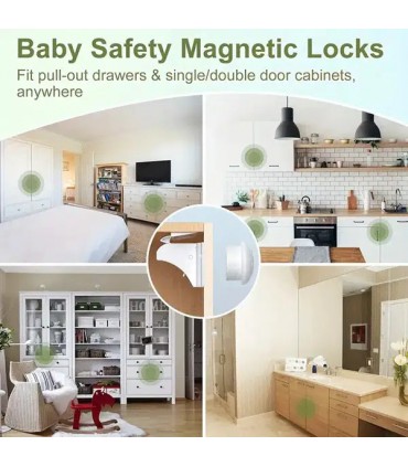 Set de 4 serrures magnétiques pour porte de placard ou tiroir