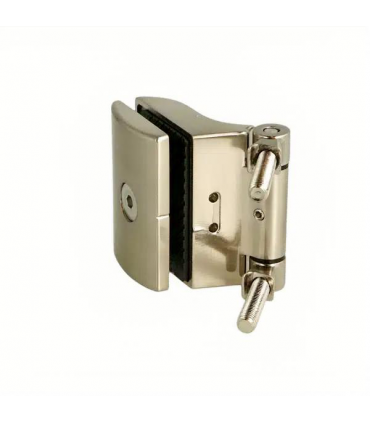Charnière de sauna avec réglage latéral série Elevin pour porte en verre