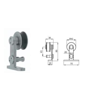 Kit série SCM02 pour porte coulissante en bois