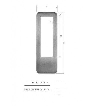 Set de deux poignées série Sly rectangulaires 1 découpe ht 85