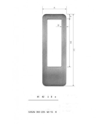 Set de deux poignées série Sly rectangulaires 1 découpe ht 300