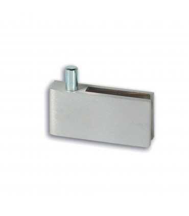 Set de deux charnières pour porte de vitrine en verre