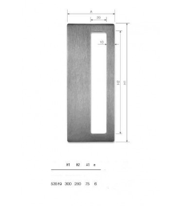 Set de deux poignées série Sly rectangulaires 1 découpe ht 300