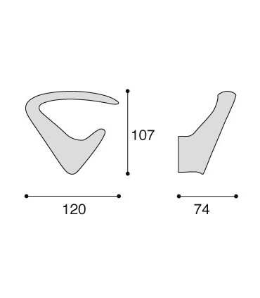 Patère delta argent mat