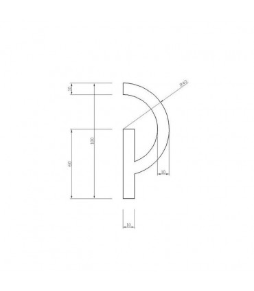 Poignée série Gé verre de 10 mm technique