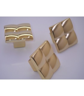 Poignée Bouton série Cell doré brillant