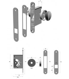 Serrure pour porte coulissante bois
