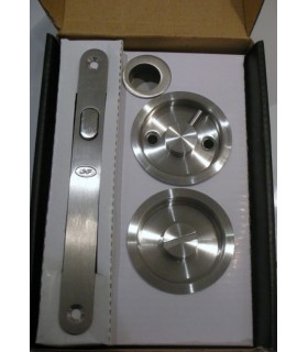 Serrure pour porte coulissante bois avec rosaces conda/déconda.