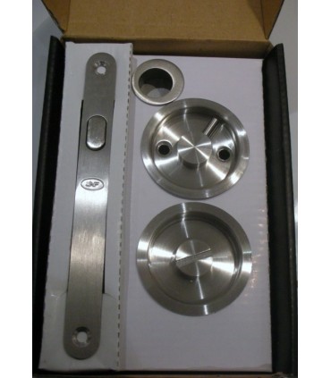 Serrure pour porte coulissante bois avec rosaces conda/déconda.