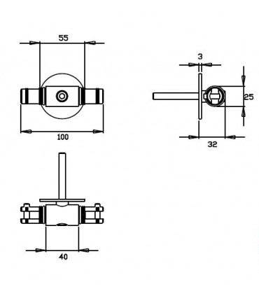 Kit rail tubulaire Longueur 1900 mm connecteur technique