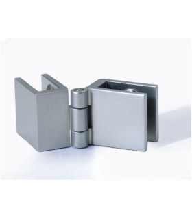 Charnière verre / verre chromé mat Charnière verre / verre chromé mat